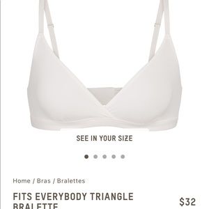 Skims fits everybody cotton bra letter NWOT XXS